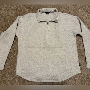 Eddie Bauer quilted gray sweater fleece pullover women’s size small